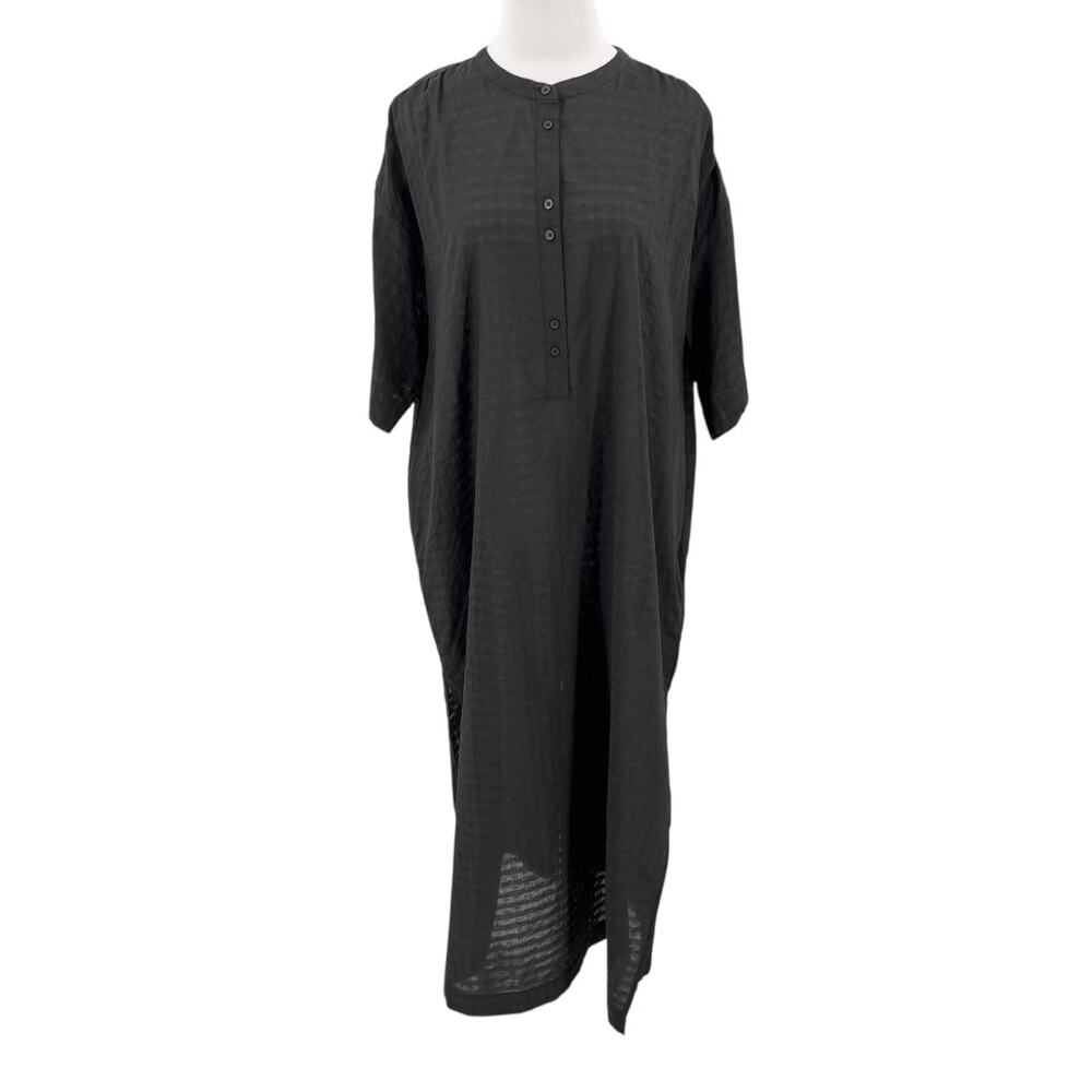 Everlane Black Maxi Dress Button-Front